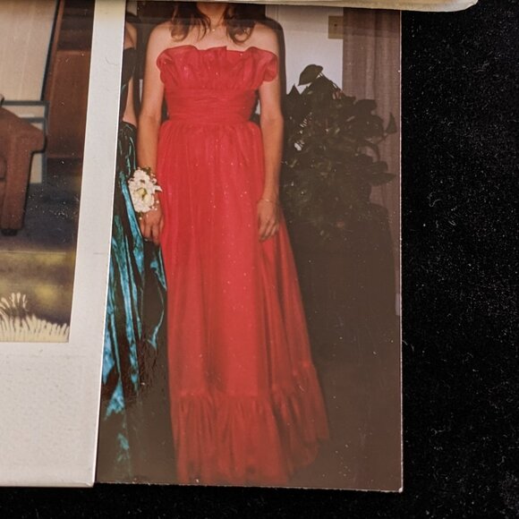 Red Strapless sparkle Prom Dress by Mike Benet Formals small Vintage! EUC! - Picture 16 of 17